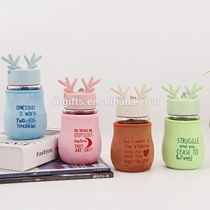 Factory Creative Glass Water Bottle Drinking Glasses Water Cup with Multipurpose Scaffold Lid for Home Gift