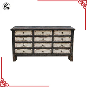 chinese antique reproduction solid wood drawer storage cabinet sideboard furniture