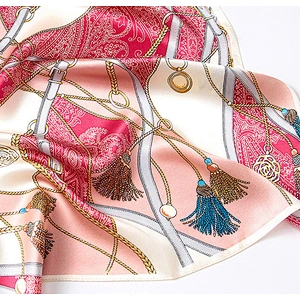 New fashion women satin silk scarf shawl custom digital print silk scarf