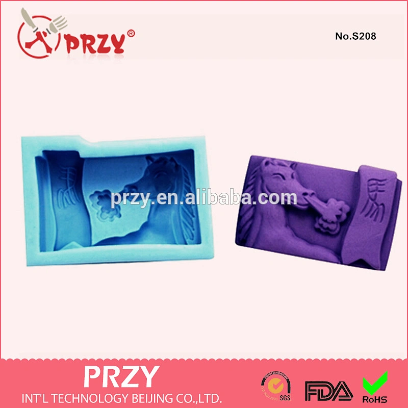 S208 PRZY Zodiac horses silicone mold for soap