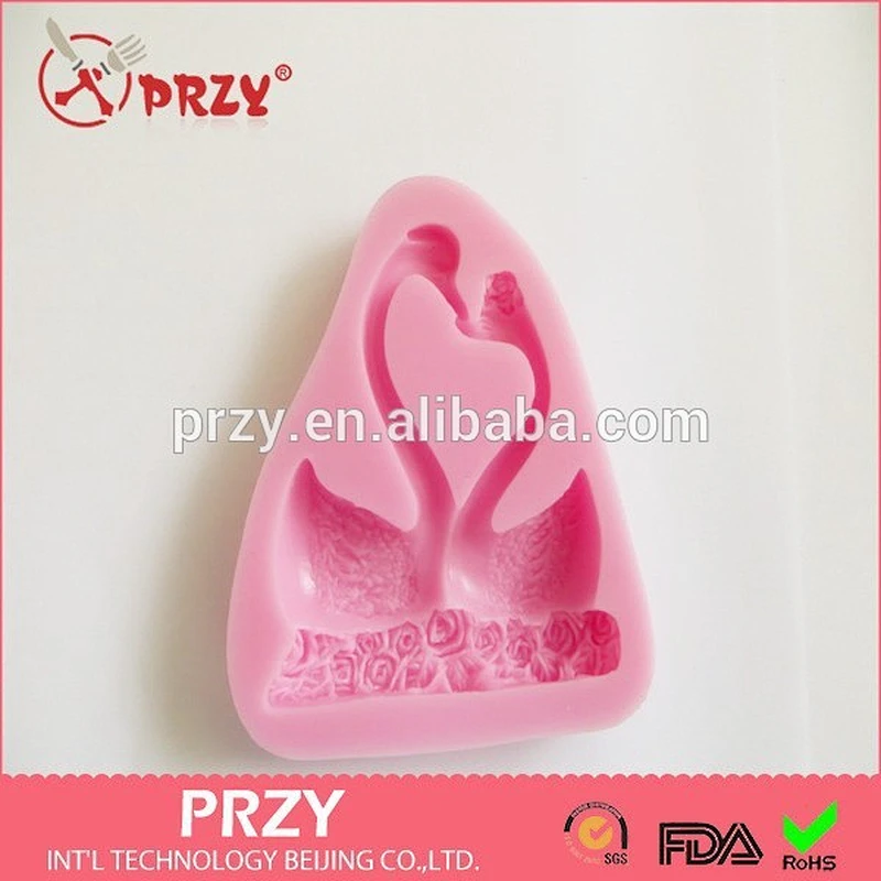 2015 newest wholesale swan silicone cake molds