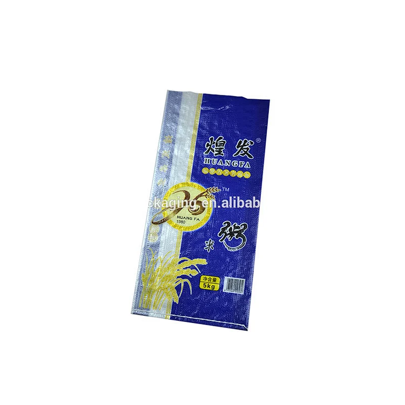High quality accept customized recyclable transparent pp woven rice bag with handle 5kg