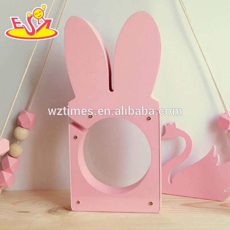 Wholesale cheap hand-painted wooden cactus coin bank for kids W02A280