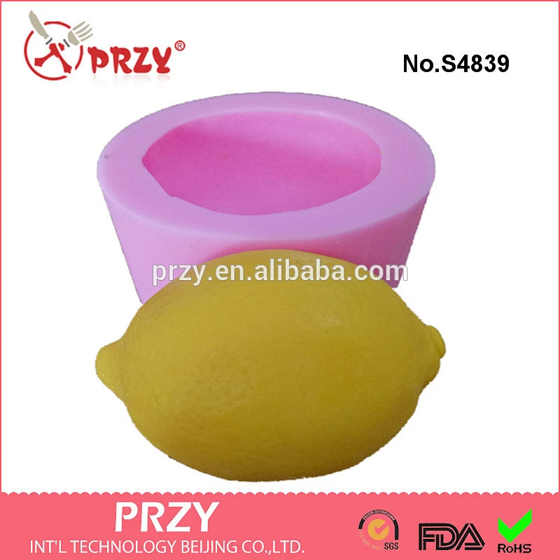S4839 lemon silicone soap mold lemon mold for soap fruit soap mold