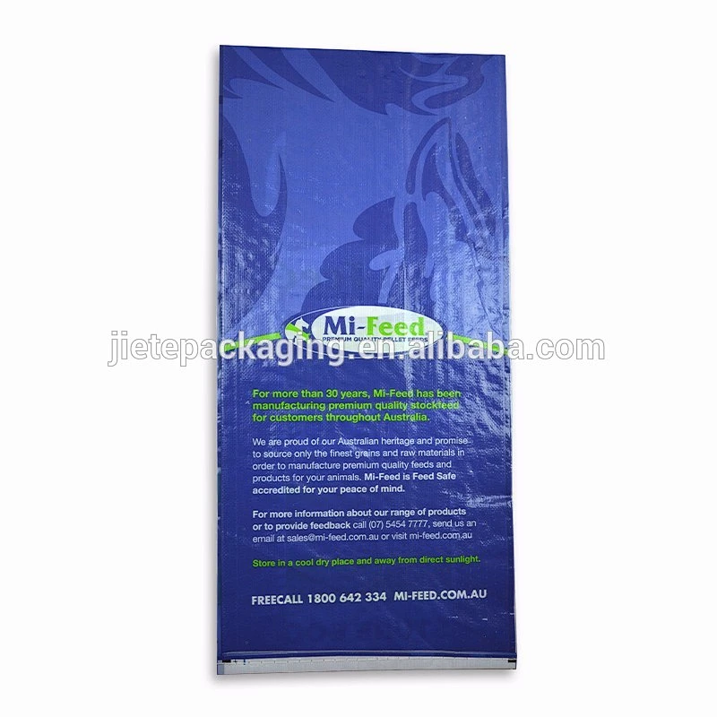 Customized bopp film laminated pp woven fabric plastic durable bag 20kg for feed