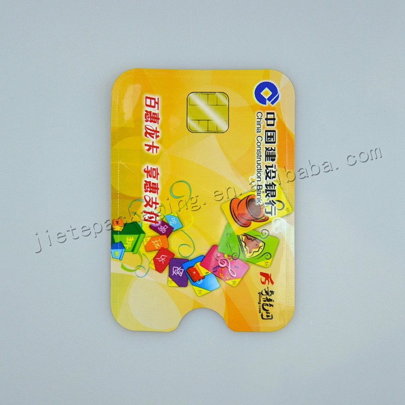 Customized foil film plastic card holder bag for ID ,credit,bank