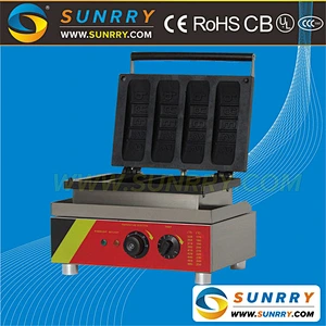 Professional electric 4 pcs hot dog stuffed waffle baking machine