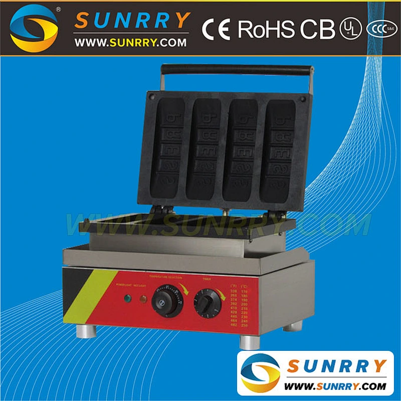 Professional electric 4 pcs hot dog stuffed waffle baking machine