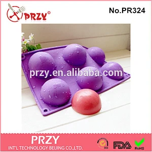 PRZY PR324 6 cavity ball silicone mold for cake decorating