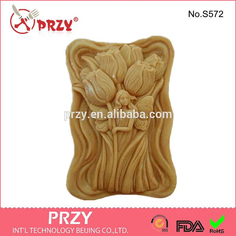 S572 faery rose silicone mold for soap