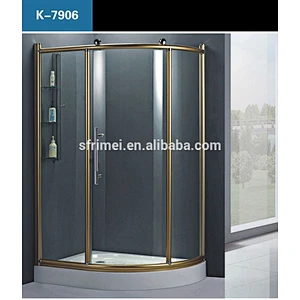 K-7906 Luxury Golden Bathroom With Folding Doors Enclosure Shower Cubicles