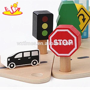 wholesale wooden parking garage toy set for kids W04B026
