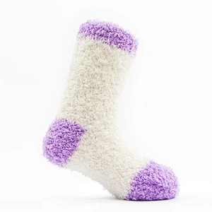 baby colorful double cuff pompoms thick cotton winter socks