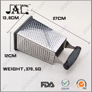 4-sides Stainless Steel Boxed Cheese Potato Grater Vegetable Slicer Non Slip Rubber Bottom