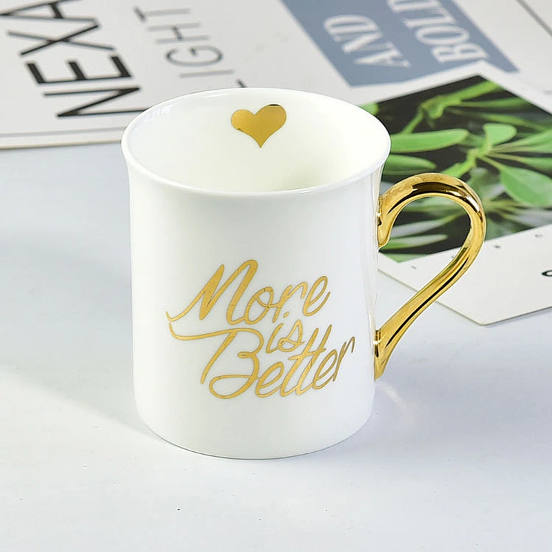 Hot sales fancy ceramic cup pink glaze mug gold handle cup 2019