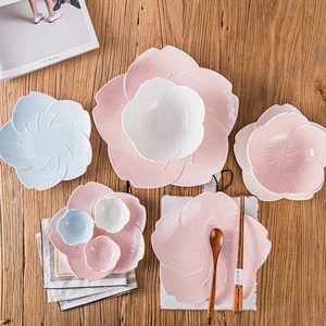 陶瓷日本樱花创意陶器及陶瓷餐具简易食品碟樱花碟