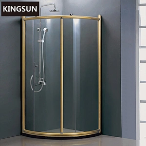 K-7905 Golden Indoor Portable Freestanding Corner Bath Shower Enclosure with Shower Set