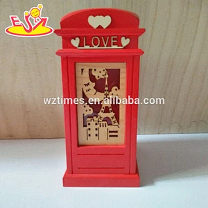 Wholesale modern style kids wooden coin cans toy hot sale red child wooden coin cans W02A264