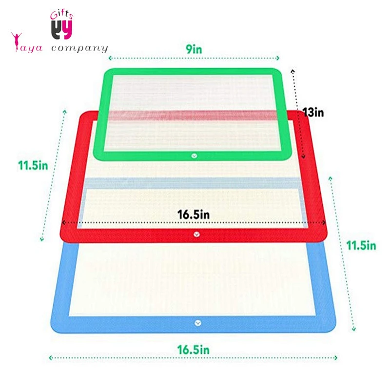Wholesale Custom's Logo Easy storage Silicone Baking mats with multicolor