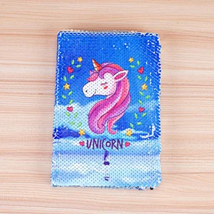 School Stationery A5 Sequins Notebook Journal With Cute unicorn Pattern Creative Hardcover Diary book