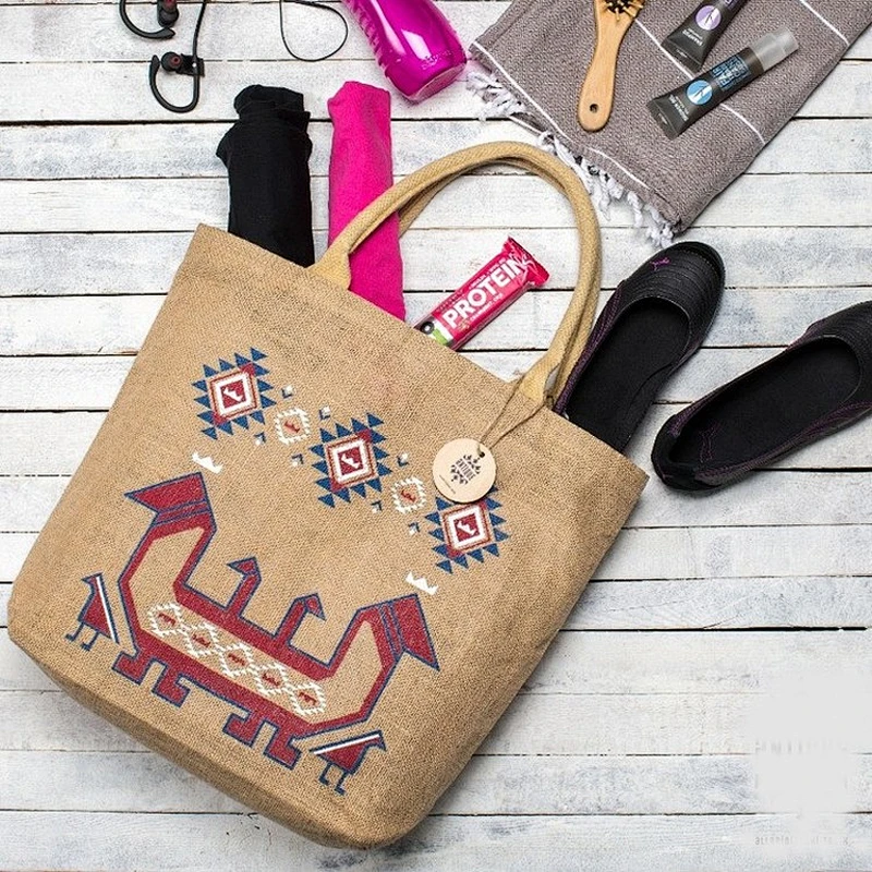 ZheJiang High quality waterproof promotional jute bag burlap tote bag jute