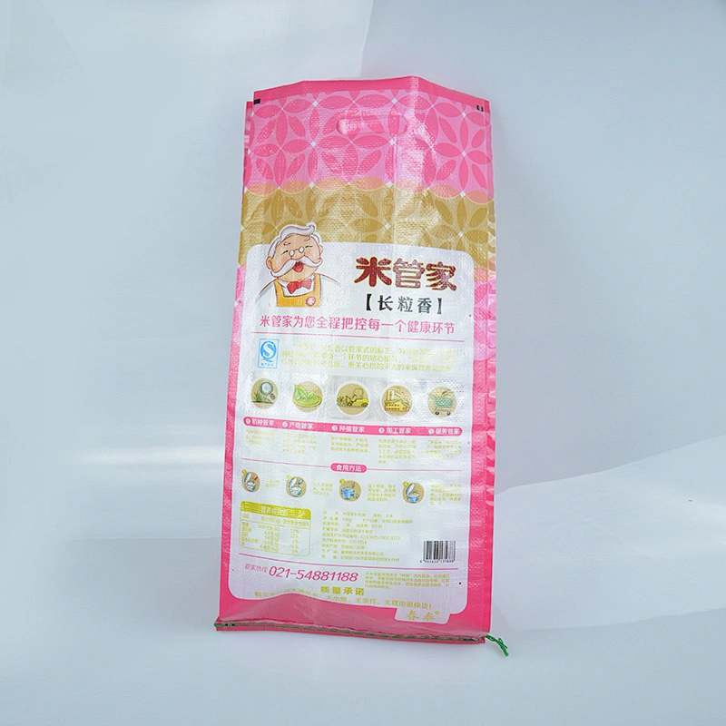 Custom printed transaparent 10kg pp woven rice packing bag fabric
