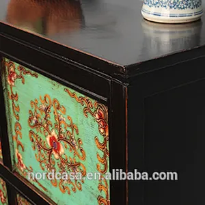 Chinese Antique furniture solid wood painted sideboard cabinet