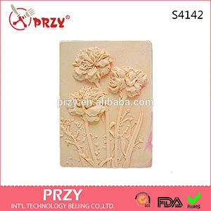 S4142 PRZY 2D Silicone Soap Mold, Carnation Garden Silicone Rubber Mold ,Silicone Candle mold