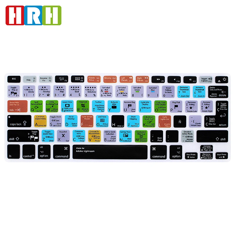 Eco-friendly Products for Ado be lightroom silicone cover Shortcuts Keyboard Protector for macbook pro 13 cover