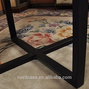 European style solid recyclable wood vintage industrial style round dining table