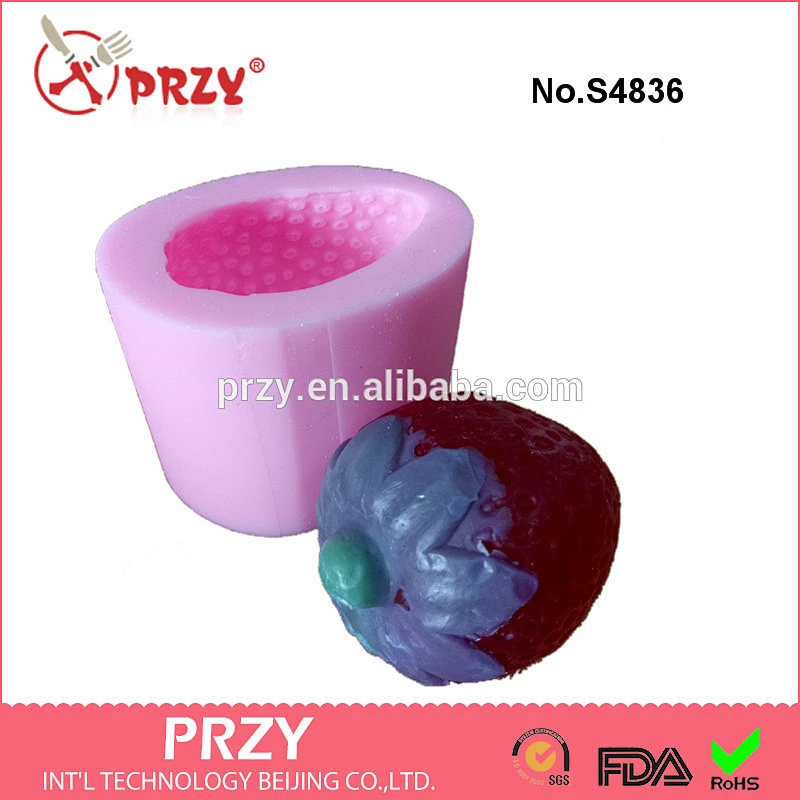 S4836 trawberry shape soap molds chocolate mould fruit silicone molds decorating cake mold