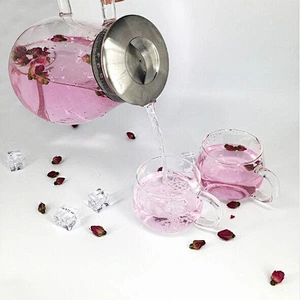 Handmade Borosilicate Glass Tea Pot 1900ml Heat-resistant Glass Tea Pot Factory Supply in-stock Water Pot with Lid