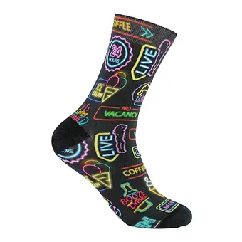 Custom Fashion Men Print Logo Colourful Pop Bamboo Daily Gift Design Dress Socks Printing Wholesale