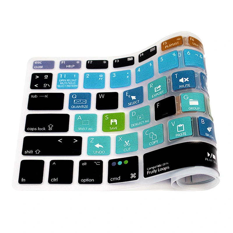 spanish aliexpress Waterproof Ultra thin FL Studio Fruity Loops  Silicone Keyboard Skin For Apple For Macbook Cover