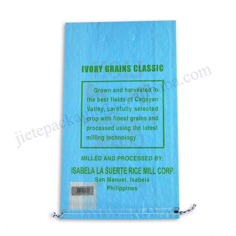 Design printing bopp laminated pp woven rice bag with transparent window