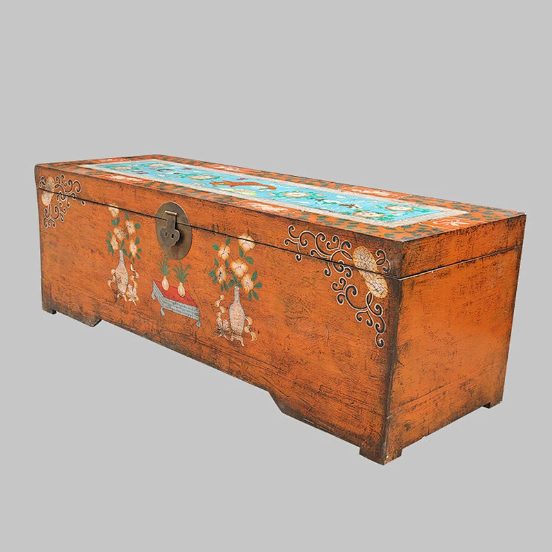 2016 chinese antique reproduction furniture Beijing & painted trunk box