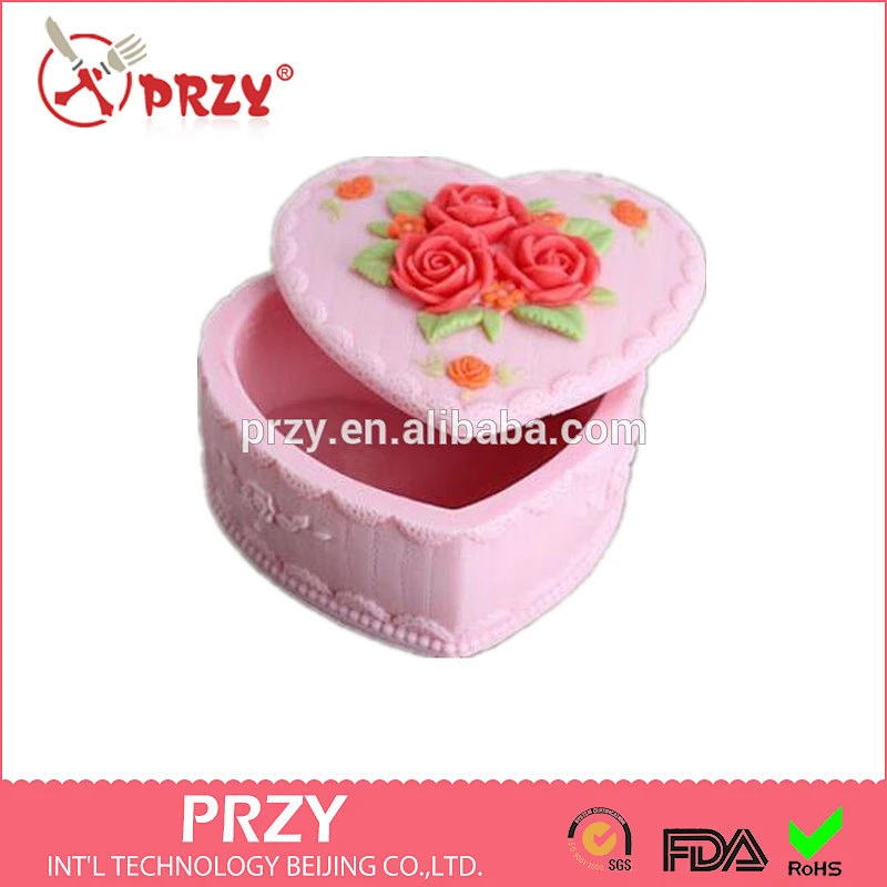 S4049 Heart-shaped solid silicone mold soap box handmade soap gift box chocolate mold