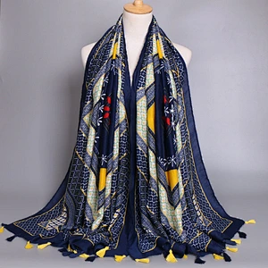 Printed chiffon georgette scarf silk fabric mens silk scarves for sale