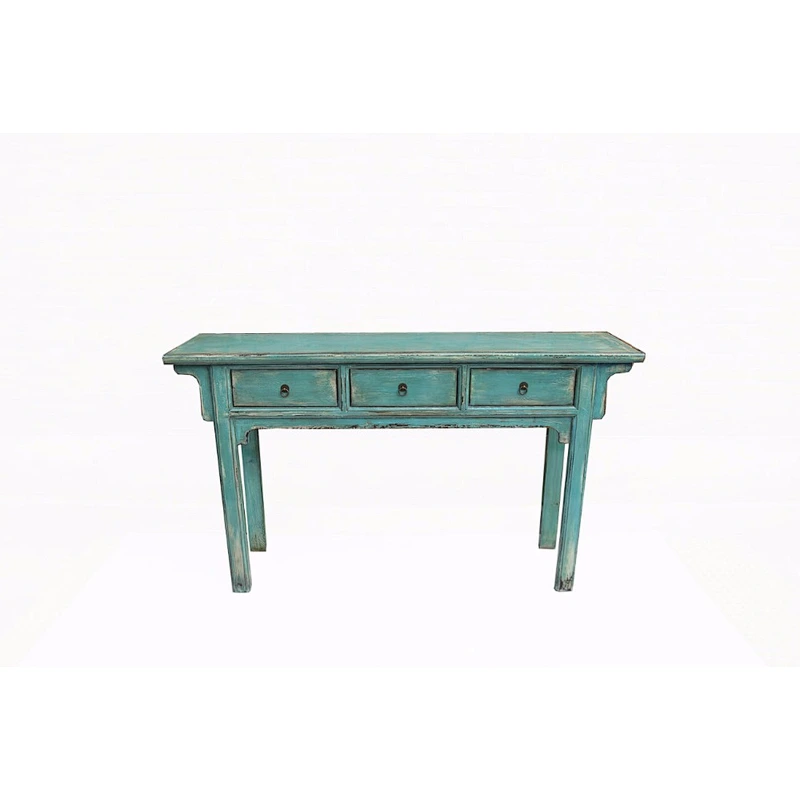 Chinese antique high glossy 3 drawer console table