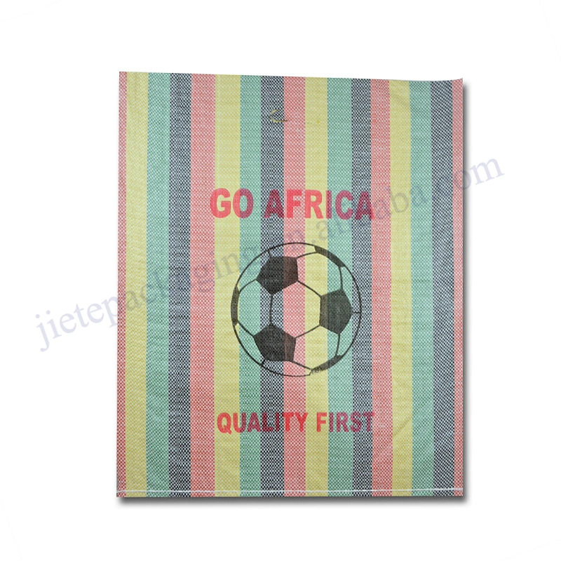 Colorstripe pp woven shopping bag export Dubai,Africa with D cut handle