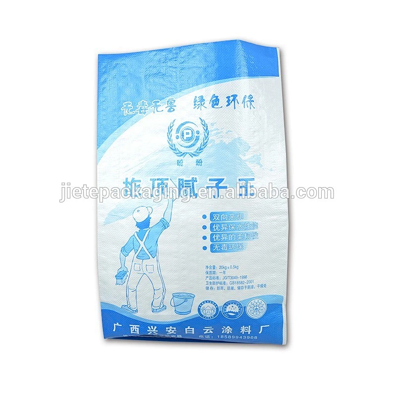 Clear PP woven bags printing custom design cement, putty bag