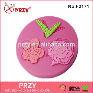 F2171 decorative gum paste mafen cup silicone cake mold