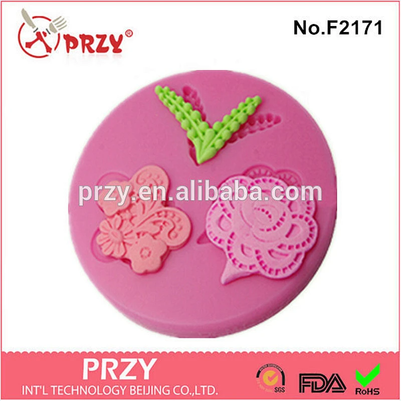 F2171 decorative gum paste mafen cup silicone cake mold