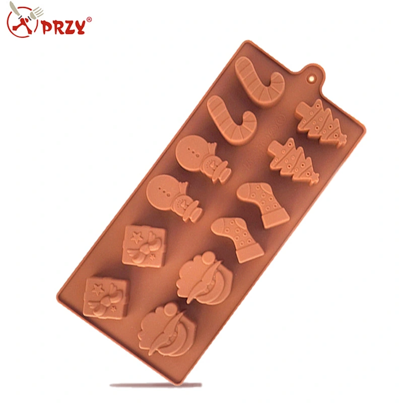 Christmas tree snowman and socks chocolate mold silicone barking mold DIY barking tools