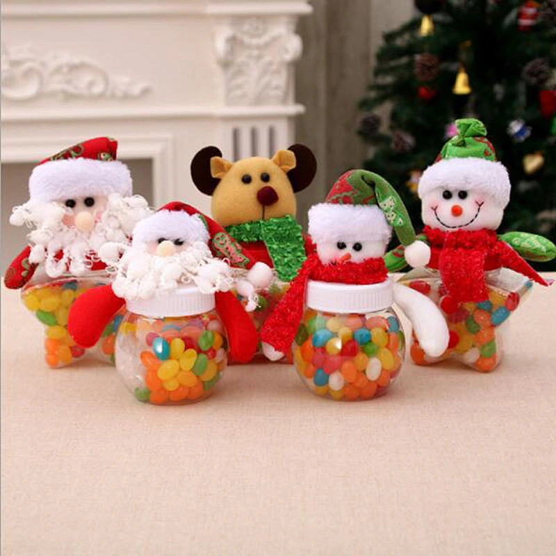 Wholesale New Christmas Candy Cans Creative Trumpet Round Pentagonal Cloth Doll Candy Box Wedding Ornament Gift