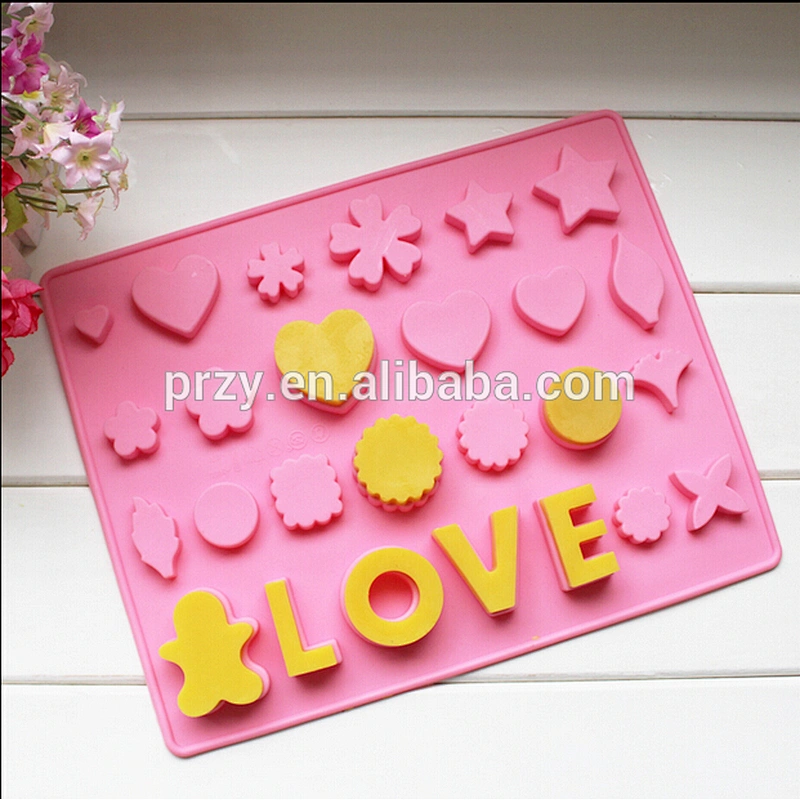 PRZY PR314 letter shape silicone chocolate mould for cake decorating