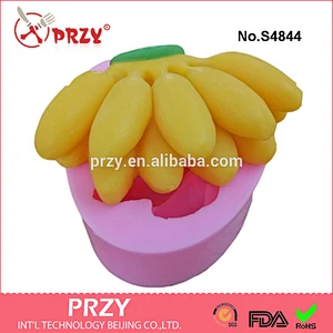 S4844 banana fruit silicone soap mold 3D soap mould banana chocolate mold decorating cake molds