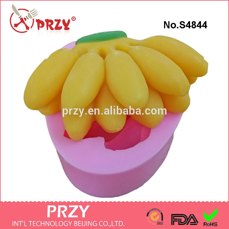 S4844 banana fruit silicone soap mold 3D soap mould banana chocolate mold decorating cake molds