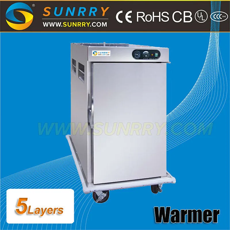 Stainless steel food warmer cart capacity 5Layer mobile food warmer carts 2.6kw electric food warmer cart for CE(SY-FWC5 SUNRRY)