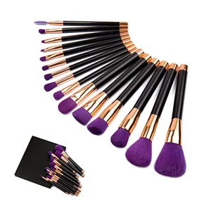 2018 hot sell soft makeup brush set with 15pcs professional makeup brush